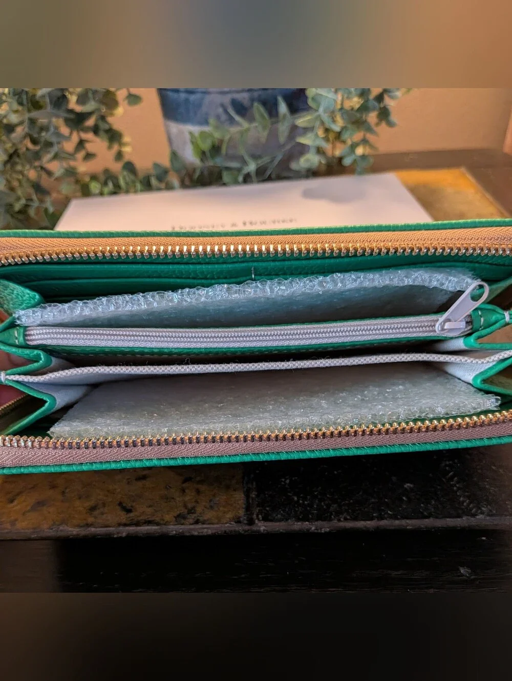 NWT! Dooney & Bourke Lucca Leather Zip Around Wallet in KELLY GREEN